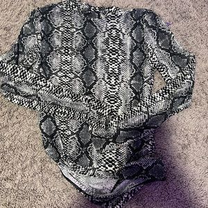 long sleeve snakeskin bodysuit